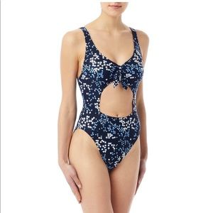 Michael Kors High Waist Cut Out One Piece Swimsuit